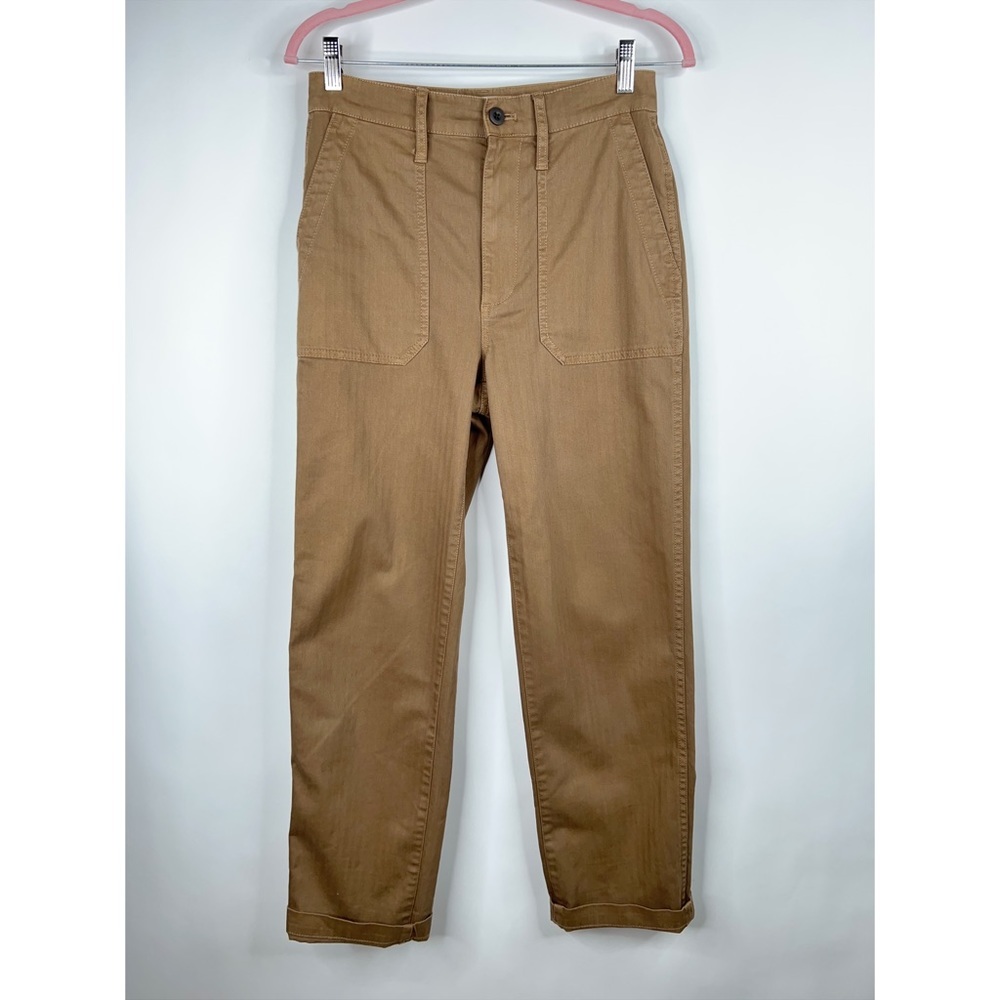 Madewell Perfect Vintage Straight Workwear Pants Brown Tan High Rise Size 26